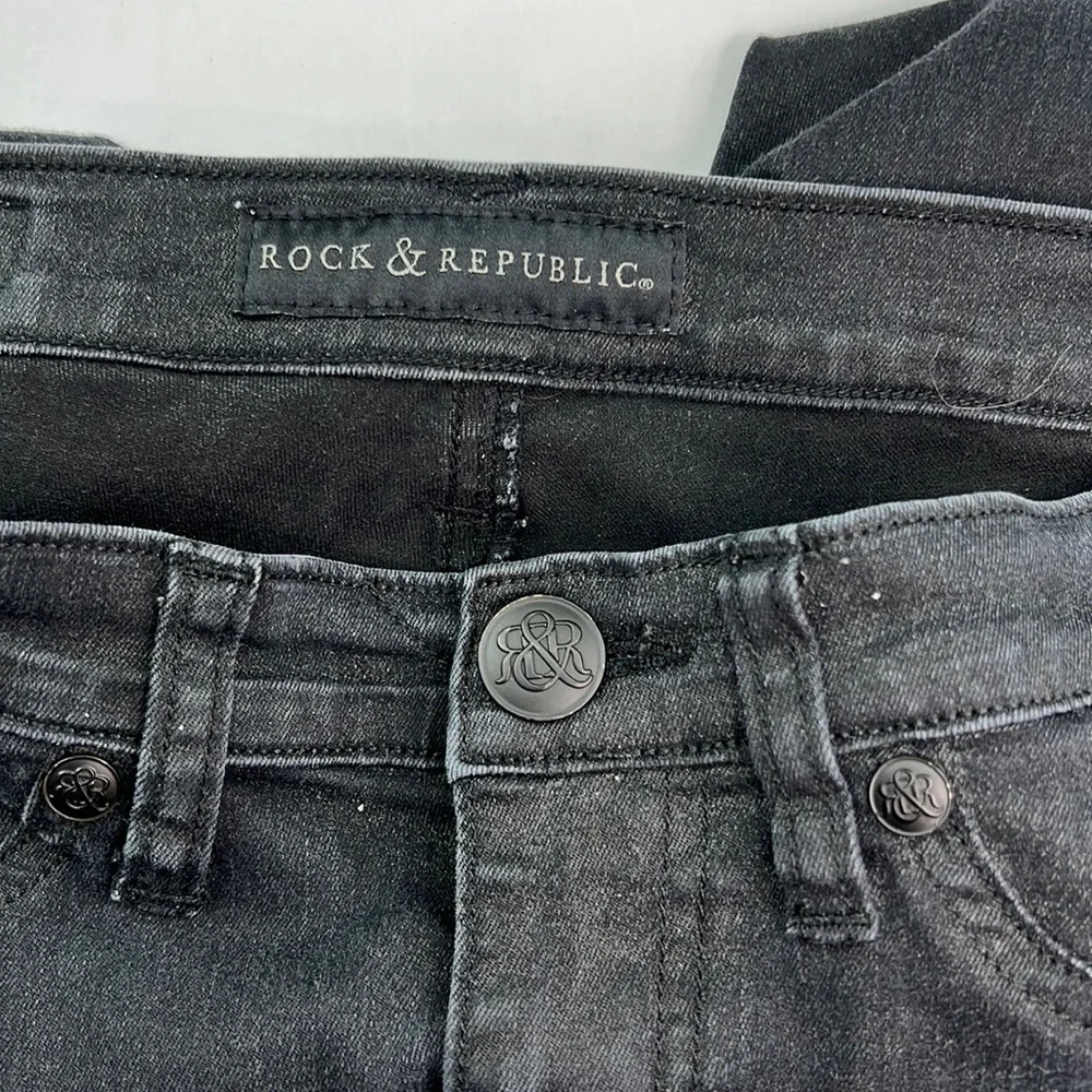 Rock & Republic Black Skinny Jeans, Size 6
